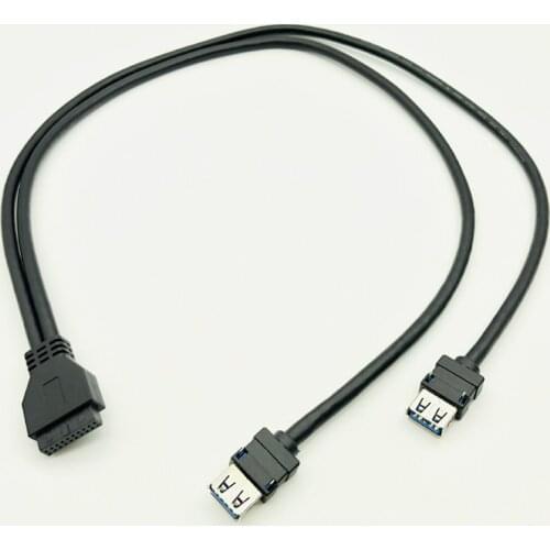 USB 3.0 20Pin Front Panel Cable USB3.0 Hub USB 3.0 Dual Port USB 3.0 Female to Motherboard 20 Pin Header Connector Adapter Cable