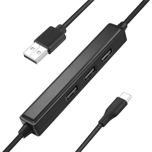 USB2.0 Hub USB2.0 Hub 3-Port Splitter 480Mbps with Type-C Charging Function for Mobile Phone Plug and Play Computer Accessories