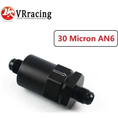 VR - AN -6 (AN6) Black Anodised Billet Fuel Filter 30 Micron VR-SLF0209-06