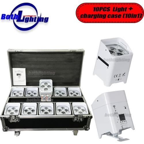 Wifi &Remote uplighting SMART DJ 4x18w RGBWA UV 6in1 Battery Operate wireless dmx LED Uplight for Wedding