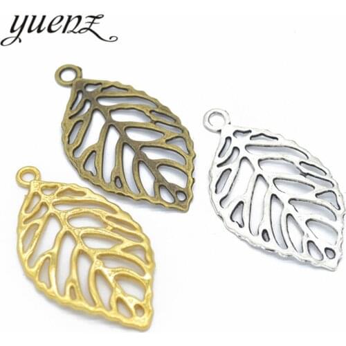 YuenZ 6pcs 3 Color Antique Silver color tree leaf Charms Metal Alloy Jewelry Diy Accessories 49*27mm Q325