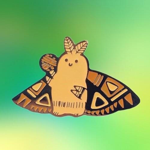 Yellow Black Moth Butterfly enamel Pin Nature Wildlife Insect Birthday christmas Gift Brooch Present