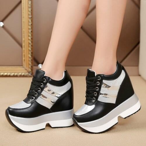 2020 Women Shoes Sexy Wedges Super High Heels 12CM Lace Up White Casual Shoes Womens Party Shoes Chaussure Femme Platform Shoes