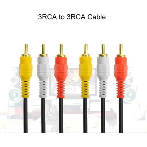 1.5m Gold Plated 3RCA Male to 3 RCA Male Audio Cable AV Cable 3X RCA Plug Video Cable for DVD VCD TV amplifier projector