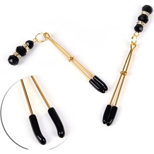 1 Pair HOT Body jewelry Breast Labia Clips Clit Clamp Adjustable for Couples Nipple Clamps with Jewelry 80mm