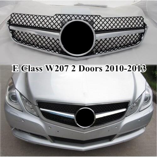 1 Piece Car Styling Auto Front Grill Grille For B-ENZ E Class W207 2 Doors 2010 2011 2O12 2O13 Black Silver Kidney Mesh Grille
