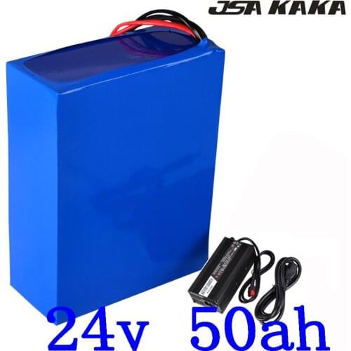 24V Battery 7S 24V 500W 700W 1000W Ebike Battery 24V 50AH Electric Bike battery 24V 50AH Lithium Battery with 50A BMS+5A Charger