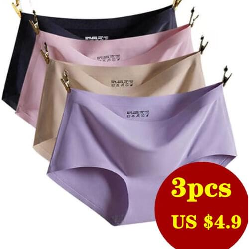 3PCS/Set Cotton womens panties elastic soft large size Ladies underwear Breathable sexy High waist briefs