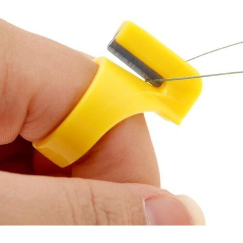 3pcs Plastic Finger Knife Thimble Sewing Ring Thread Cutter Finger Blade Needle Sewing Craft DIY Accessory Tool