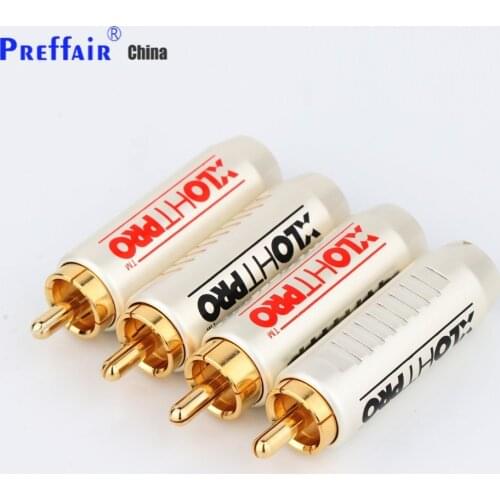 4pcs/8PCS lot USA HIFI RCA Plug Hi-end Coaxial RCA Connectors Audio signal wiring terminal Plugs