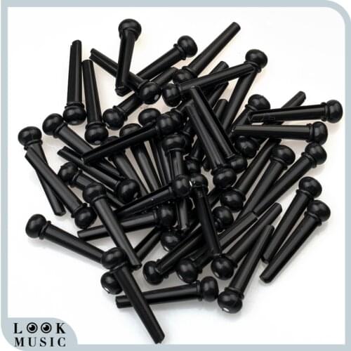50pcs Acoustic Guitar String Nails Bridge Pin Solid Cones Part Repair Plastic Accessories For Acoustic Guitar -Black Bridge Pins
