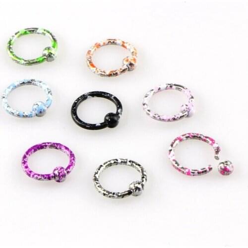Punk Lip Earring Body Piercing Sleeper Ring Jewelry Stainless Steel 8 Pcs Open Hoop Nose