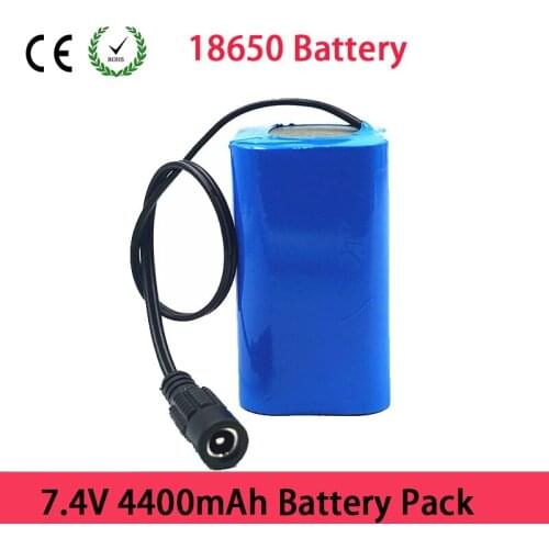 7.4V/8.4V 18650 Battery Pack 4400mAh Battery 4.4Ah Rechargeable Batteries For Bicycle Headlights/CCTV/Camera/Tools/LED