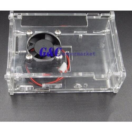 For Raspberry Pi 3 diy acrylic Case Shell Cover with Active Cooling Fan Also Compatible with Raspberry pi 2