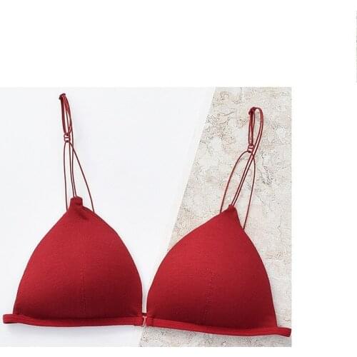 New Hot-Selling Front Buckle Sexy Back Triangle Cup push up bra women Underwear Female No Rims slim strap Bralette lingerie