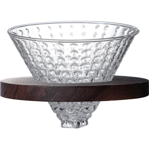 Water ripple black wooden mat coffee filter V60 coffee strawberry filter cup coffee filter funnel hand punch set filter cup