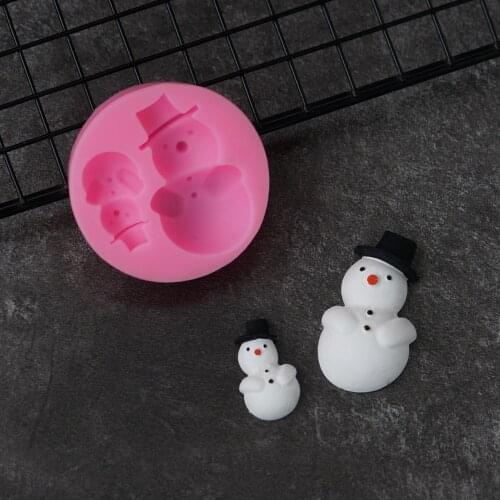Christams Snowman Shape Fondant Molds Cake Decorating Tool Cute Chocolate Gumpaste Mold Tools Small Size