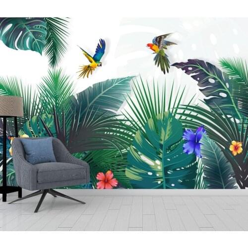 Beibehang Custom Photo Wallpaper Retro Tropical Rain Forest Palm Banana Leaves Wall Mural bedroom Backdrop wall 3d wallpaper