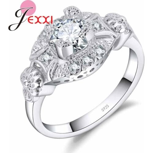 Hot Promotion 925 Sterling Silver Jewelry Dazzling Particual Cubic Zircon Ring for Women Ladies Valentine Day Gift Hot
