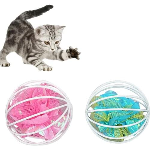 Dorakitten 2Pcs/Set Cat Ball Toys Creative Cage Crinkle Ball Cat Interactive Sound Toy Cat Play Ball Pet Supplies Cat Favors