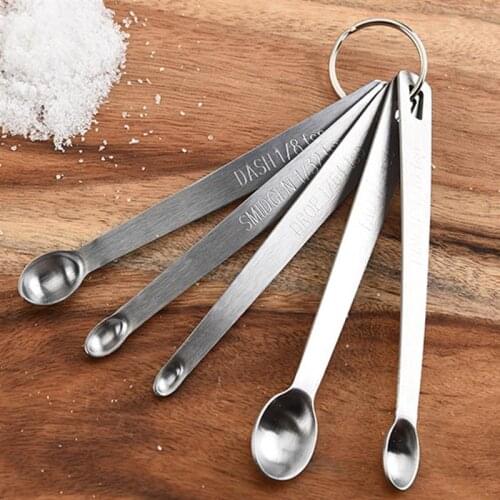 Measuring Spoon Set Mini 5 in 1 Stainless Steel Ingredient Spoon Baking Spoon Baking Tools Kitchen Accessories