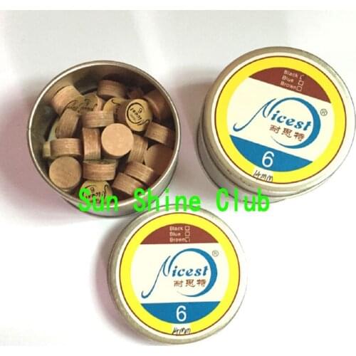 50pcs/lot Free shipping 2016 New Nicest Billiards Pool Cue Tips 14mm Brown Pigskin Cue tips for HOUSE CUES Billiards Accessories