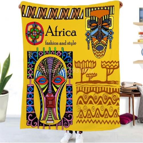 New African Woman Tribal Print Super Soft Blanket Sofa Bed Car Portable 3D Blankets Personalized Home Textile for Children