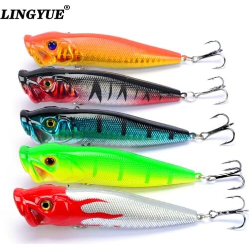 New Arrival Hot Sale 5 pcs/lots hard plastic Poper 9.5cm/12g 3d eyes treble hooks Fishing lures wobblers pesca bait lure