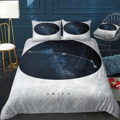 Aries Quilt Cover Pillowcase 3Piece Comforter Bedding Set With Pillow Case Single Double Duvet Cover Home Decora