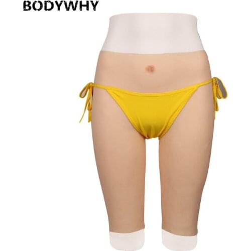 Fake Vaginal Hip Pants Transgender Five Point Jumpsuit Body Shaping Underwear Silicone Female Men Bodysuit Sexy Latex Underwear