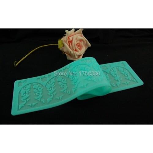 2015 NEW Free shipping 39*7CM TREE Pattern Silicone Lace Mat Cake Decorating Tool fondant Embossing Mold