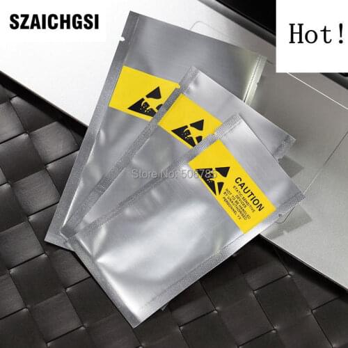 SZAICHGSI 6*11.5cm/7*11cm/8*13.5cm Plastic Packing package Bag Anti-Static for phone flex cable battery Pouch Yellow label