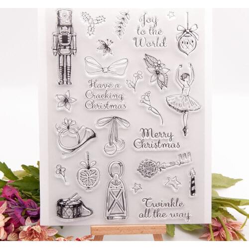 Joy Cracking Christmas Merry Transparent Stamps + Metal Cutting Dies Embossing DIY