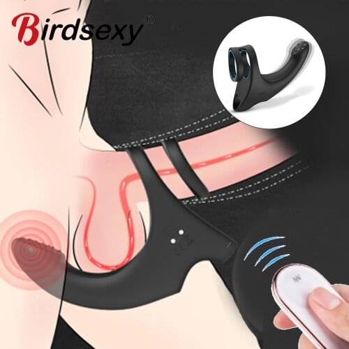 Vibrator Male Penis Rings Delay Ejaculation Penis Vibrating Cock Ring Clitoral Erotic Adult Sex Toys for Men Male masturbator