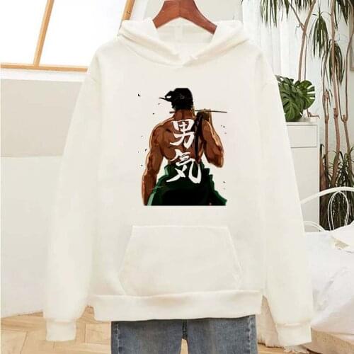 Japanese anime Luffy Roronoa Zoro courage Print Hoodie Men Female Cartoon Hip Hop Hoodies Sweatshirt New Harajuku Women Clothing