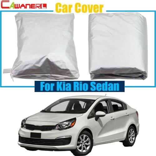 Cawanerl Car Cover UV Anti Sun Shade Snow Rain Resistant Protector Cover For Kia Rio Sedan