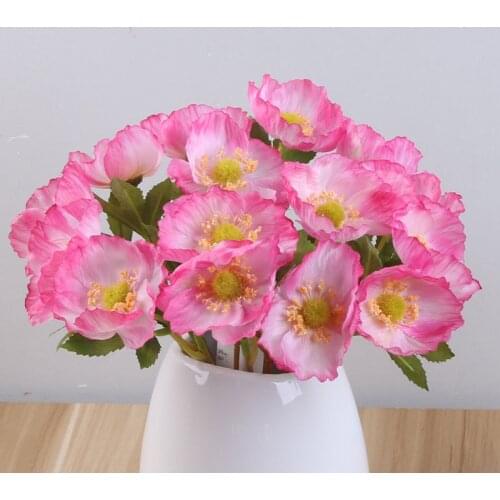 1Pcs/lot mini silk cherry artificial poppy bouquet DIY handmade tattoo wreath scrapbook wedding decoration craft fake flower