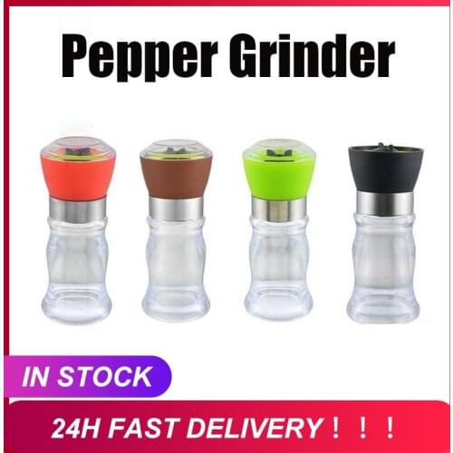 1Pcs Newest Stainless Mill Salt Pepper Steel DIY Manual Bottle Grinder Glass Pepper Grinder Bottle Kitchen Tools