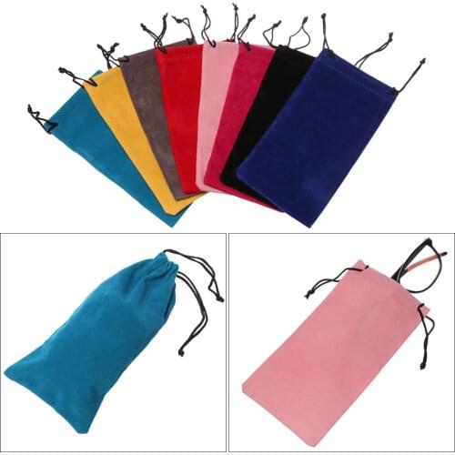 1PC Sunglasses Bags Solid Color Drawstring Pouch Bags Myopia Customized Glass Case Eyewear Accessories Soft Eyeglasses Bag