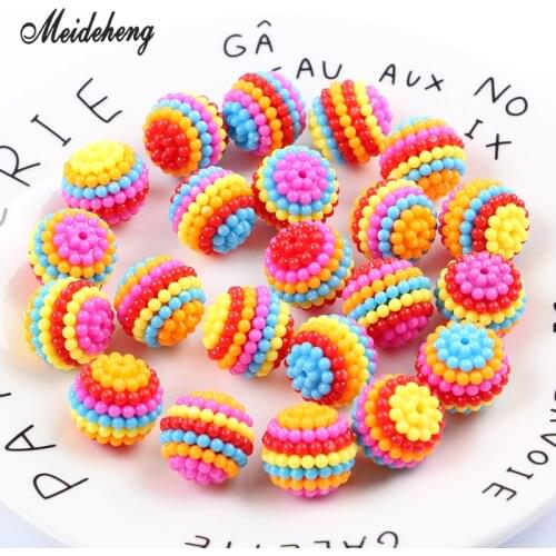 19mm Acrylic Colourful Splice Ball DIY beads Bracelet Slime Toys Childrens Gifts Handmade Materials Jewelry Accessories