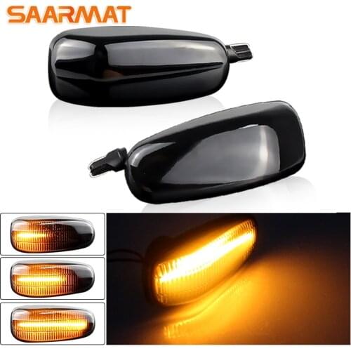 2PCS Smoke Lens Side Marker Flashing Indicator For Benz W124 A124 C124 W163 W210 W202 W140 W638 W208 R170 Flowing Water Blinker