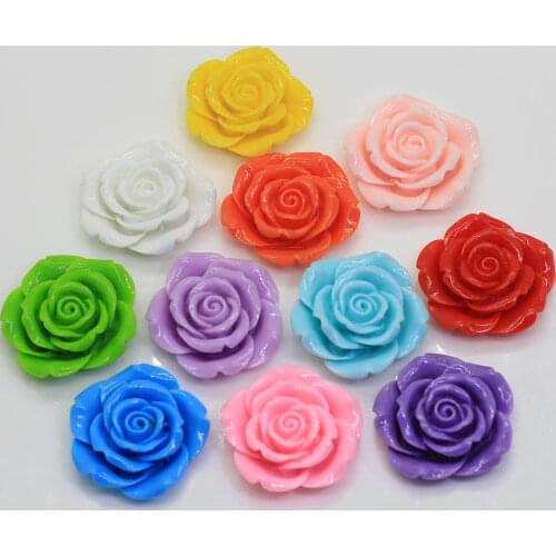 20/10 pcs Colorful 42MM Large Resin Rose Flowers Flatback Cabochons For Scrapbooking Cardmaking DIY Crafts Embellishments
