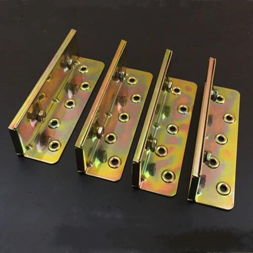 4pc Furniture bed connector Rail Bracket plating color zinc hardware accessories Concealed recessed furniture fittings