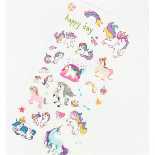 6 sheets Kawaii Stickers Cute Unicorn flamingoDiary Planner Decorative Mobile Stickers Stationery Scrapbooking DIY Craft Sticker