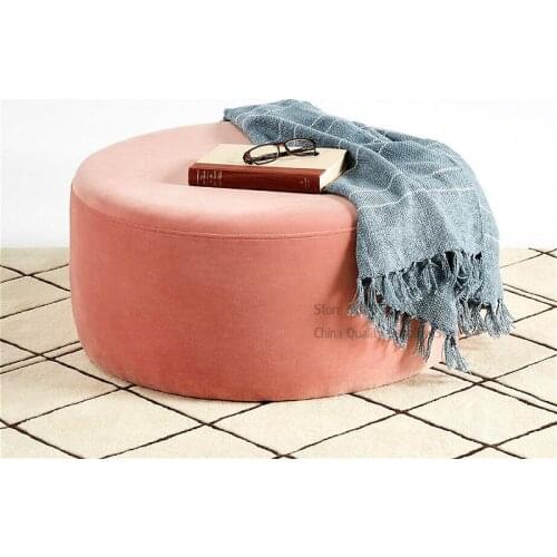 60cm North Flannel Stools & round Ottomans Shoes Clothing Shop Sofa Circular Shops Rest Tea Tables Sofa Large Pedals 6 Colors