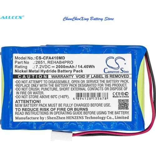 Cameron Sino 2000mAh Battery 2651,REHAB4PRO for Cefar Activ 4, Bodymax Trainer (NGSF4), Myo 4, Rehab 4 Pro