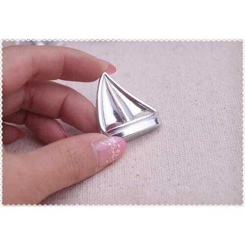 Fast shipping 200pcs/lot Sail Boat Silver Beach Theme Place Card Holders for Wedding