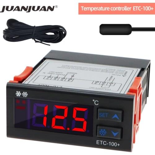 ETC-100+ Digital Temperature Controller Microcomputer Thermostats Thermostat Refrigeration Alarm 220V NTC sensor 50%off