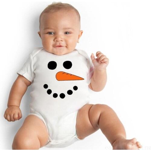 Snowman Infant Romper Baby Boys Girls Short Sleeve Jumpsuit Summer Cotton Newborn Body Clothes Kids Onesies 0-24Months Outwear