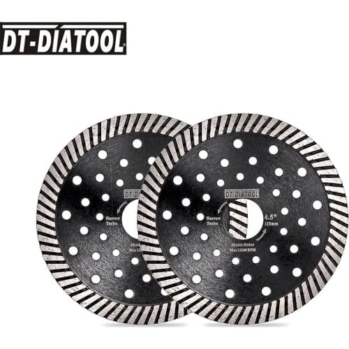 DT-DIATOOL 2pcs Diamond Saw Blade Narrow Turbo Multi Hole Saw Blade Diameter 105MM 115mm 125mm 180mm 230mm Cutting Disc